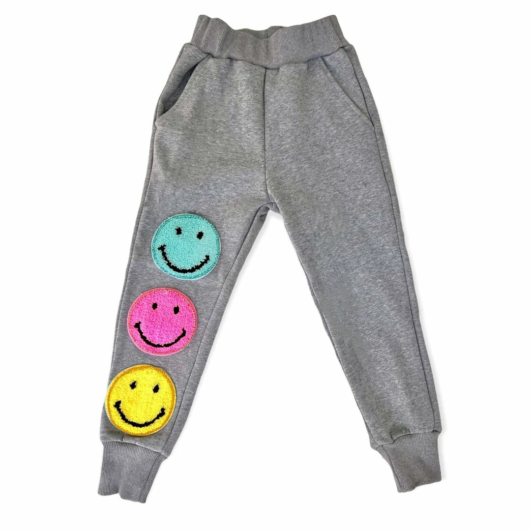 Lola + The Boys New Arrivals 3 Emoji Joggers Gray