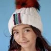 Lola + The Boys Girls Metallic Rainbow Stripe Beanie