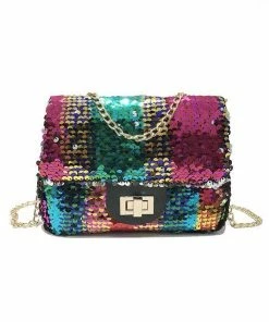 Lola + The Boys Handbags Rainbow Sequin Flip Coco Purse
