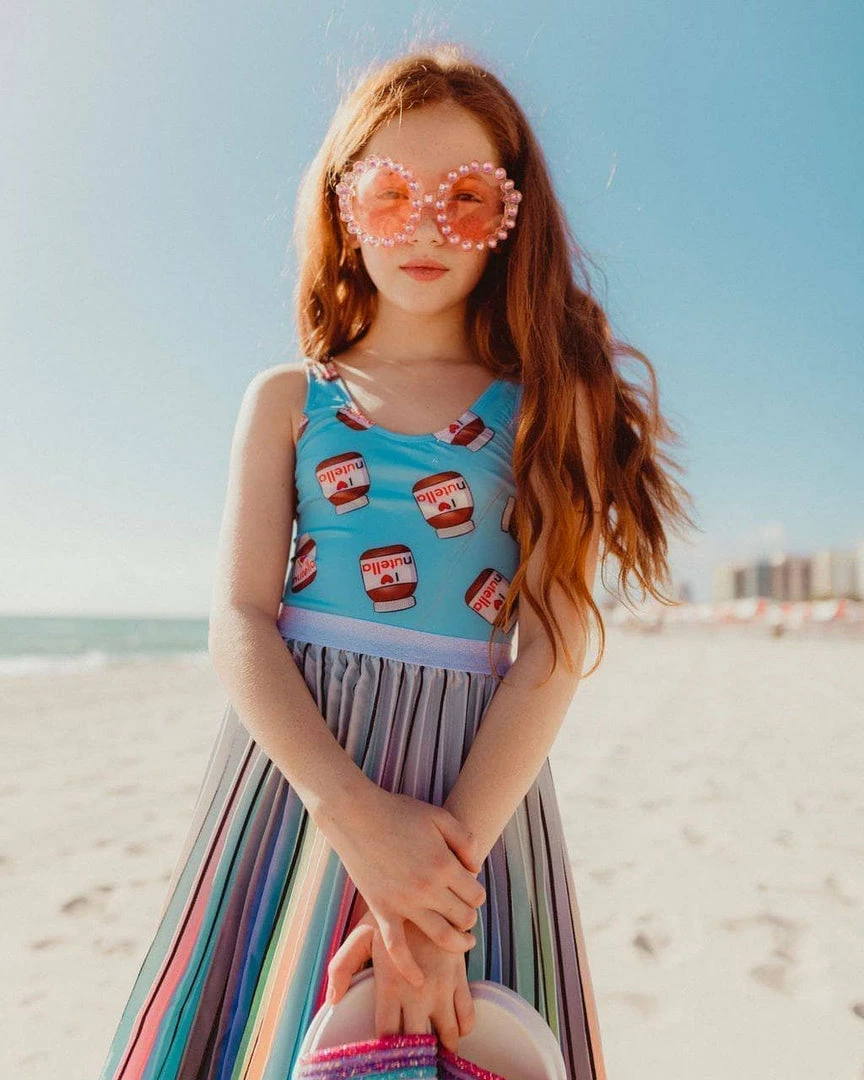 Lola + The Boys Girls Round Crystal Sunglasses