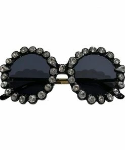 Lola + The Boys Girls Round Crystal Sunglasses