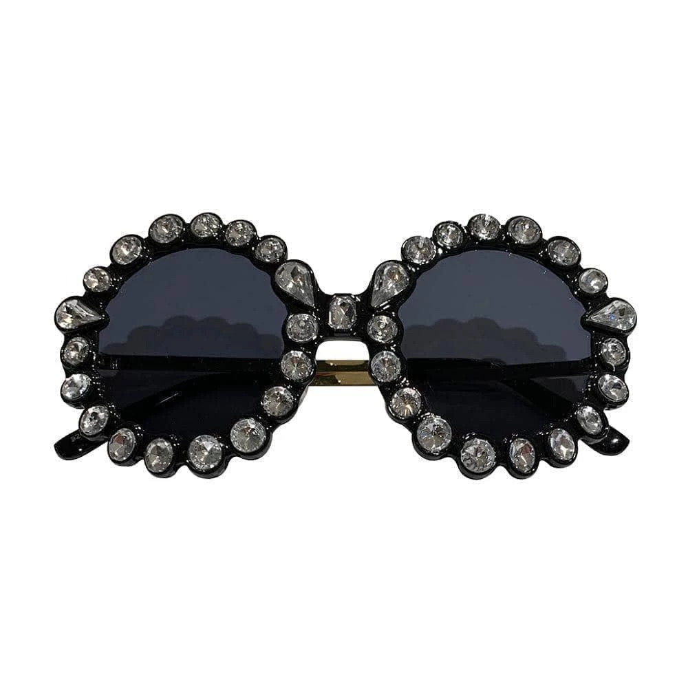 Lola + The Boys Girls Round Crystal Sunglasses