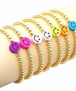 Lola + The Boys Jewelry Smiley Gold Bracelets