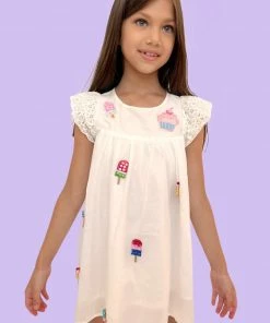 Lola + The Boys New Arrivals All About Beaded Ice Cream Ruffle Dress