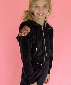 Lola + The Boys Angel Wing Velour Set Girls