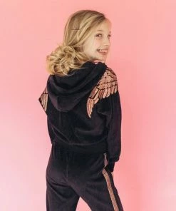 Lola + The Boys Angel Wing Velour Set Girls