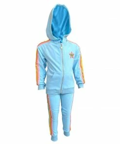 Lola + The Boys Baby Blue Rainbow Sequin Joggers Set New Arrivals