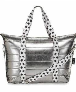 Top Trenz Girls Metallic Tufted Weekender Bags