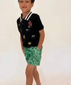 Lola + The Boys Bandana Print Swim Short