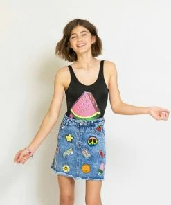 Lola + The Boys New Arrivals Bead Watermelon Swimsuit Black