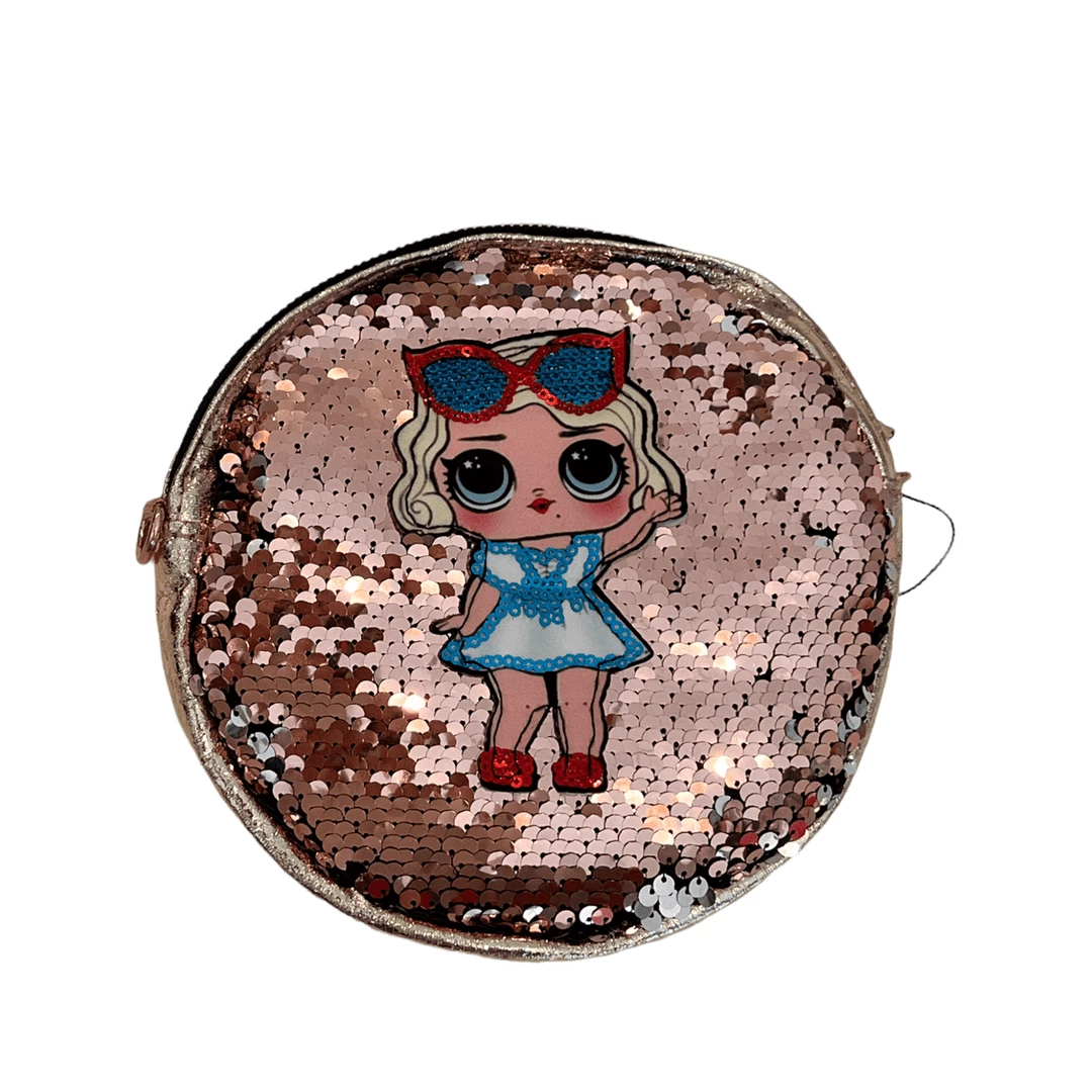 Lola + The Boys Girls Blonde Sequin Doll Crossbody