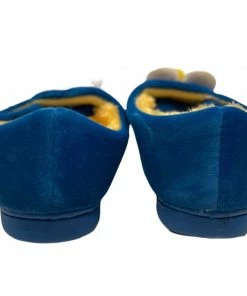 Lola + The Boys Blue Alligator Slippers