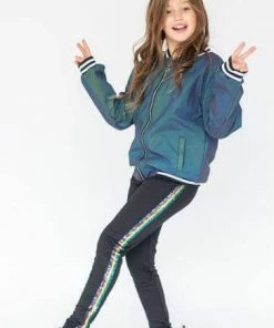 Lola + The Boys New Arrivals Rainbow Sequin Stripe Leggings