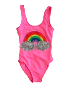 Lola + The Boys Pearl Clouds Rainbow Swimsuit