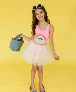 Lola + The Boys Pearl Clouds Rainbow Swimsuit