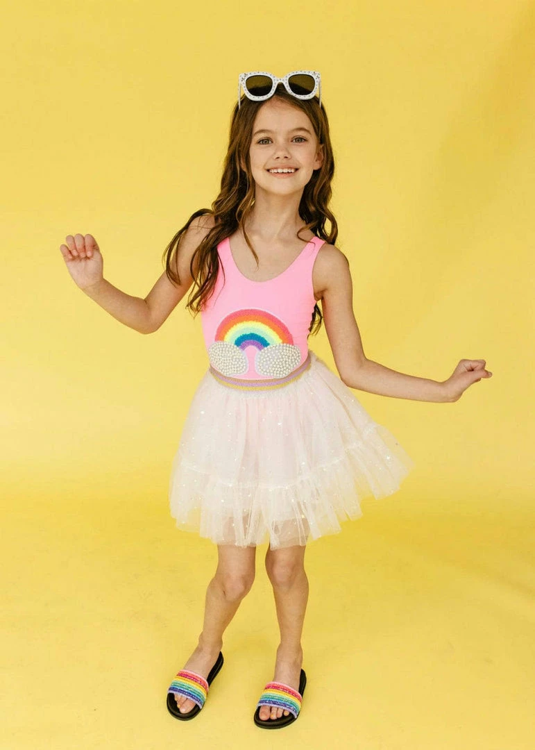 Lola + The Boys Pearl Clouds Rainbow Swimsuit