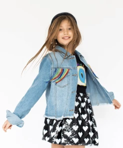 Lola + The Boys Crystal Rainbow Tassel Denim