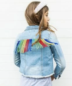 Lola + The Boys Crystal Rainbow Tassel Denim