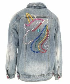 Lola + The Boys New Arrivals Light Bright Unicorn Denim Jacket