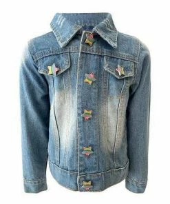 Lola + The Boys Rainbow Stars Denim Jacket New Arrivals