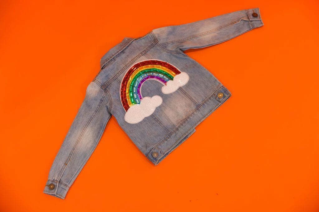 Lola + The Boys Somewhere Over The Rainbow Denim Jacket Girls