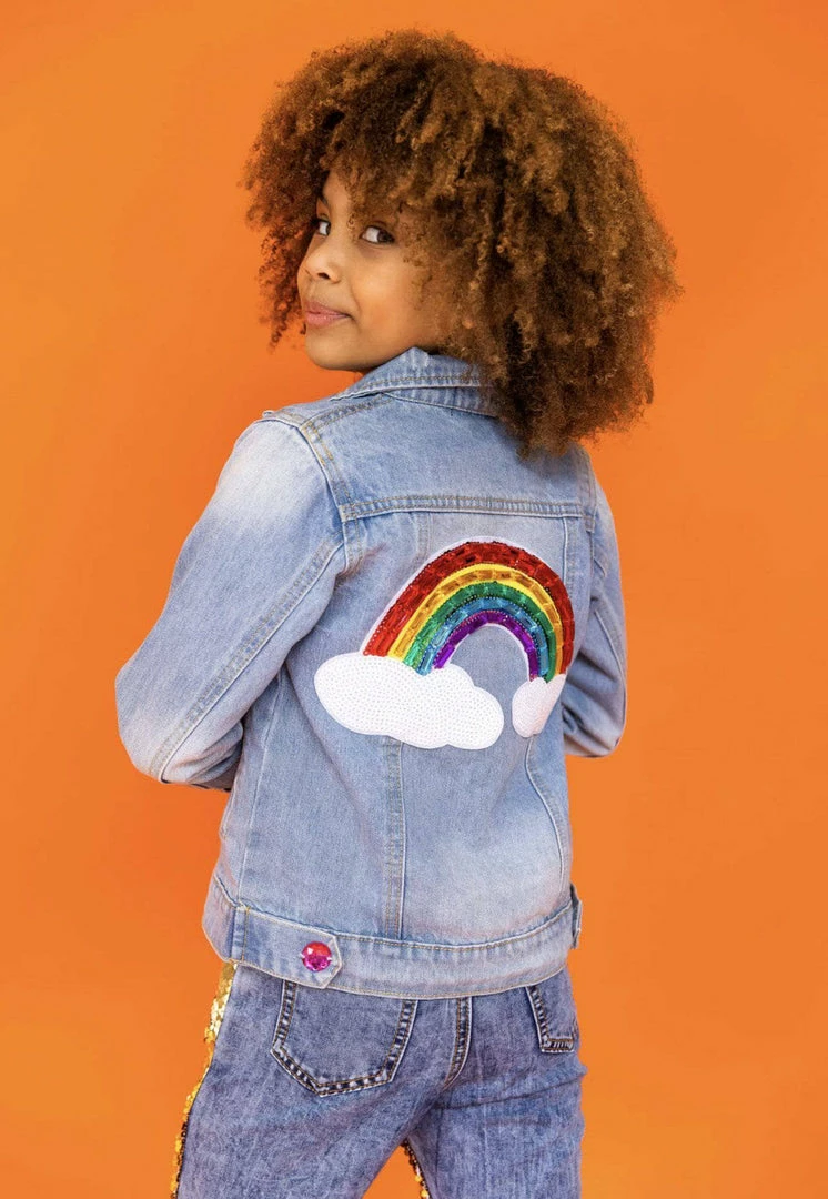 Lola + The Boys Somewhere Over The Rainbow Denim Jacket Girls