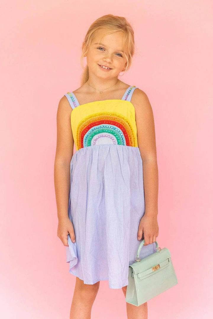 Lola + The Boys Girls Crystal Rainbow Sun Dress