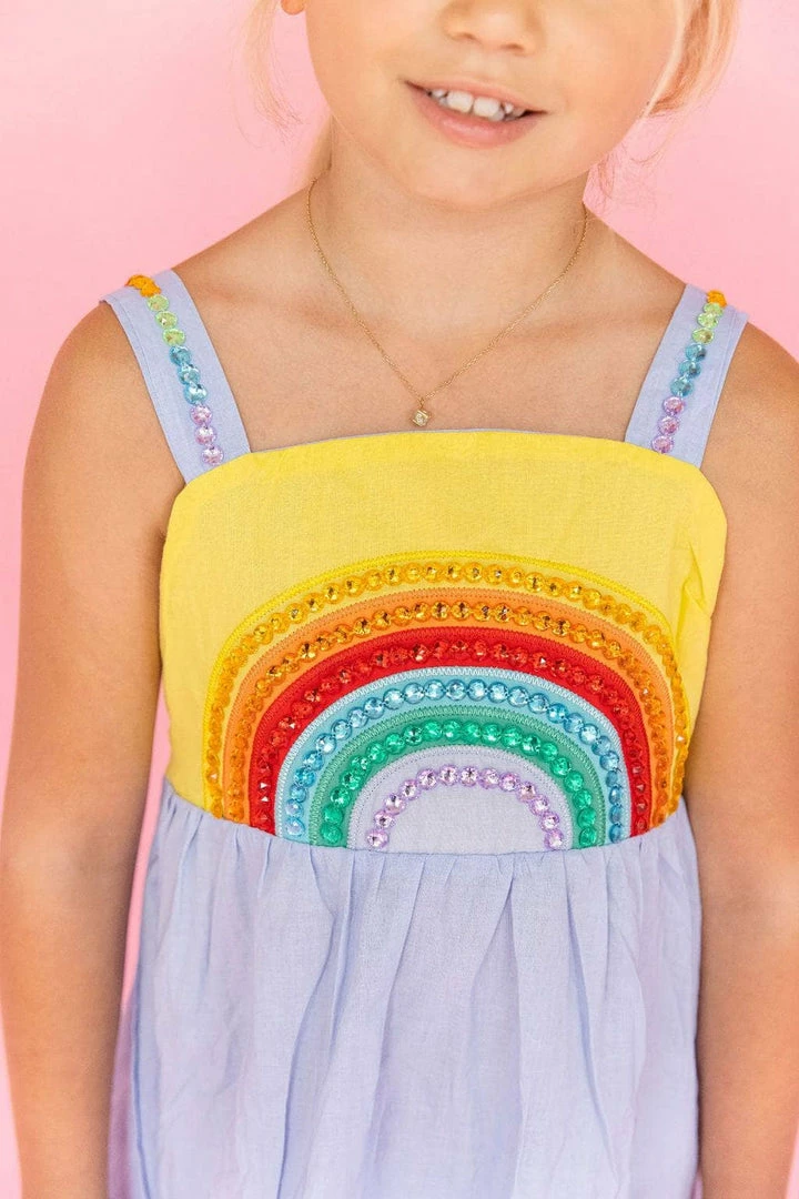 Lola + The Boys Girls Crystal Rainbow Sun Dress