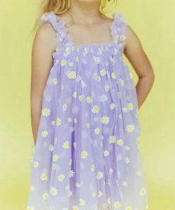 Lola + The Boys Daisy Lavender Tulle Dress Girls