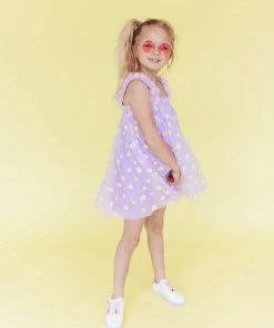Lola + The Boys Daisy Lavender Tulle Dress Girls