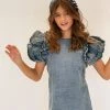 Lola + The Boys Girls Denim Ruffle Dress