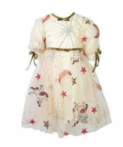 Lola + The Boys Girls Golden Star Party Dress