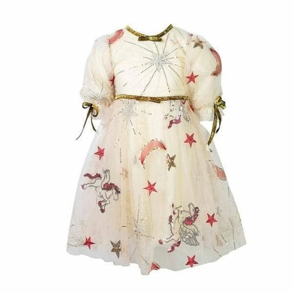 Lola + The Boys Girls Golden Star Party Dress