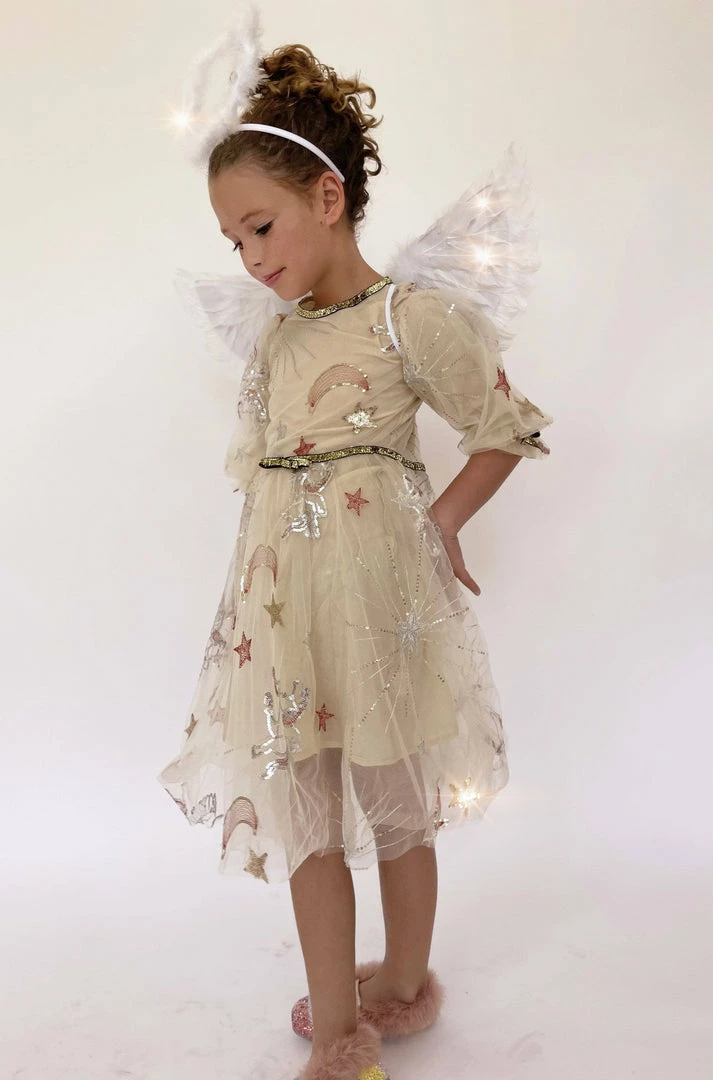 Lola + The Boys Girls Golden Star Party Dress