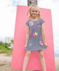 Lola + The Boys New Arrivals Mod Patch Stripe T Shirt Dress