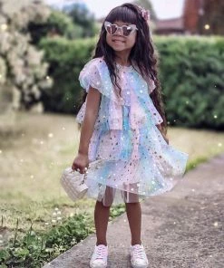 Lola + The Boys Girls Pastel Stars Dress