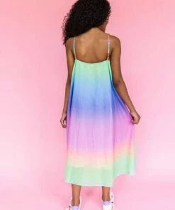 Lola + The Boys Rainbow Ombre Gem Dress
