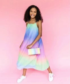 Lola + The Boys Rainbow Ombre Gem Dress