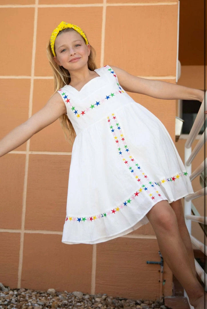 Lola + The Boys Rainbow Stars Day Dress