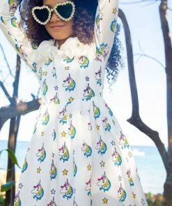 Lola + The Boys Rainbow Unicorn Dream Dress Girls