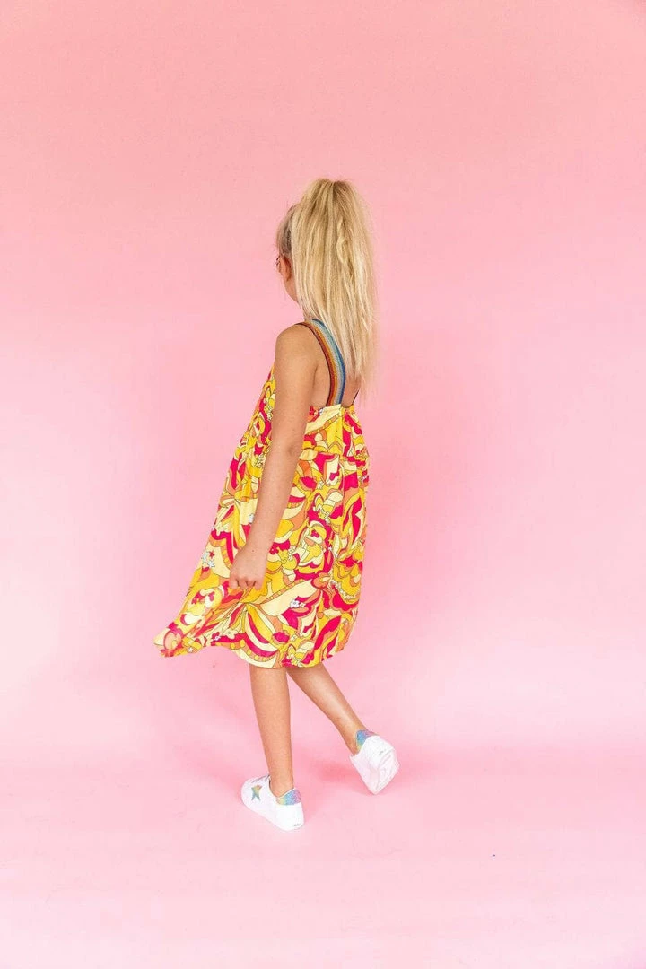 Lola + The Boys Retro Rainbow Dress Girls