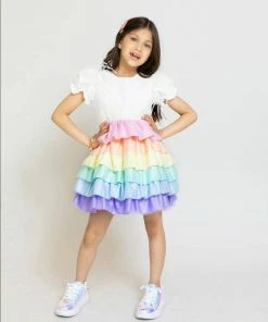 Lola + The Boys New Arrivals Satin Rainbow Dream Dress