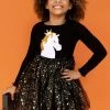 Lola + The Boys Sleepy Unicorn Stardust Tutu Dress Girls