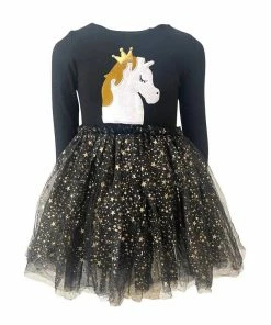 Lola + The Boys Sleepy Unicorn Stardust Tutu Dress Girls