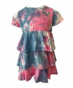 Lola + The Boys Tie Dye Patch Short Sleeve Dress Girls