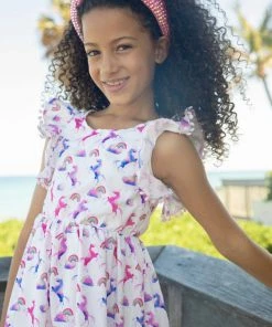Lola + The Boys Unicorn & Rainbows Dress