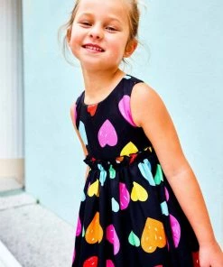 Lola + The Boys Rainbow Heart Dress