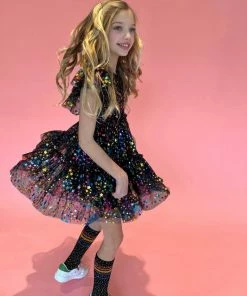 Lola + The Boys Shining Rainbow Star Tulle Dress