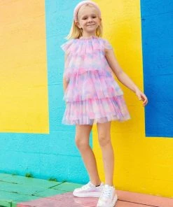 Lola + The Boys Water Color Tulle Dress