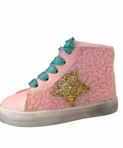 Lola + The Boys Baby Pink Sherpa High Tops